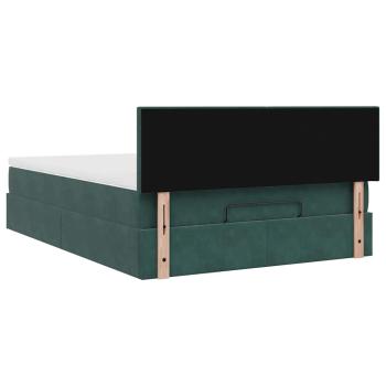 Ottoman-Bett mit Matratze Dunkelgrün 140x200 cm Samt