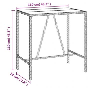 5-tlg. Gartenbar-Set Schwarz Poly Rattan & Massivholz Akazie