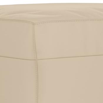 4-tlg. Sofagarnitur mit Kissen Creme Mikrofasergewebe