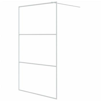 Duschwand für Begehbare Dusche Weiß 115x195 cm ESG-Klarglas