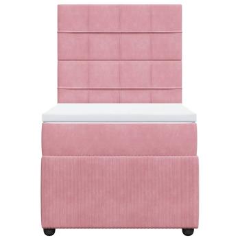 Boxspringbett mit Matratze Rosa 90x190 cm Samt