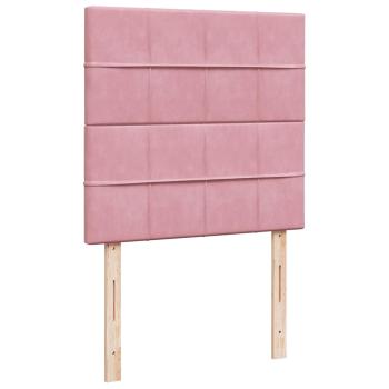 Boxspringbett mit Matratze Rosa 90x190 cm Samt