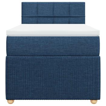 Boxspringbett mit Matratze Blau 80x200 cm Stoff