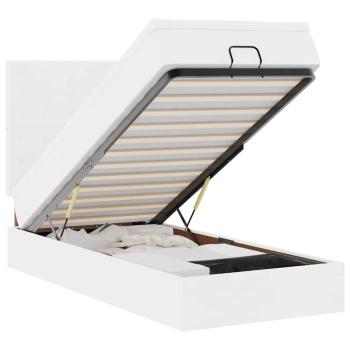 Ottoman-Bett mit Matratze Weiß 80x200 cm Kunstleder