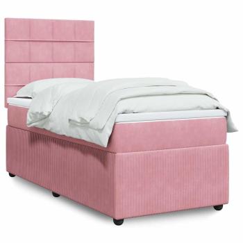 ARDEBO.de - Boxspringbett mit Matratze Rosa 90x190 cm Samt