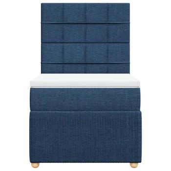 Boxspringbett mit Matratze Blau 80x200 cm Stoff