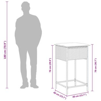 ARDEBO.de - 5-tlg. Gartenbar-Set mit Kissen Braun Poly Rattan