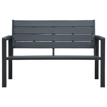 Gartenbank 120 cm HDPE Grau Holz-Optik