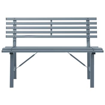 Gartenbank 110 cm Stahl Grau