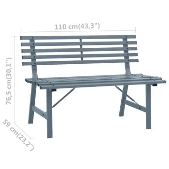 Gartenbank 110 cm Stahl Grau
