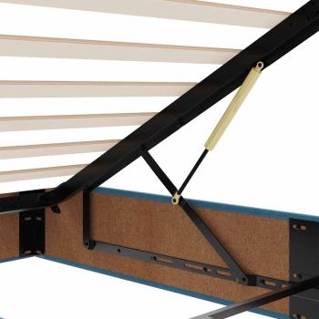 Ottoman-Bett mit Matratze & LEDs Dunkelblau 140x200 cm Samt