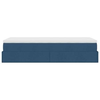 ARDEBO.de - Ottoman-Bett mit Matratze Blau 80x200 cm Stoff