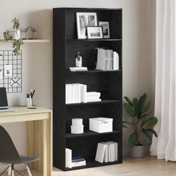 ARDEBO.de - Bücherregal Schwarz Eichen-Optik 80x30x189 cm Holzwerkstoff