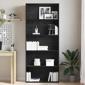 Bücherregal Schwarz Eichen-Optik 80x30x189 cm Holzwerkstoff