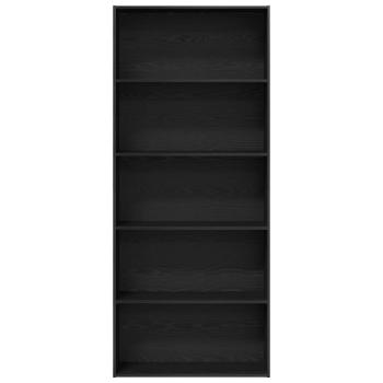 Bücherregal Schwarz Eichen-Optik 80x30x189 cm Holzwerkstoff