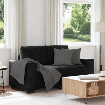 ARDEBO.de - Zweisitzer-Sofa Schwarz 120 cm Samt