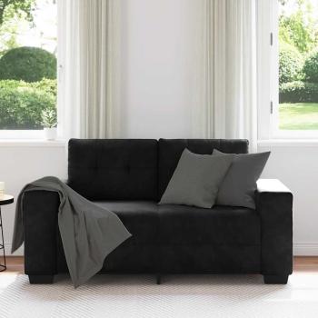 Zweisitzer-Sofa Schwarz 120 cm Samt