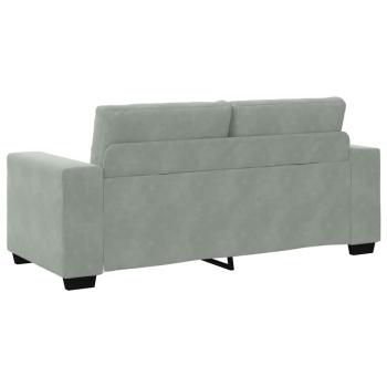 Zweisitzer-Sofa Hellgrau 140 cm Samt