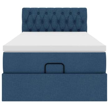 Ottoman-Bett mit Matratze Blau 80x200 cm Stoff