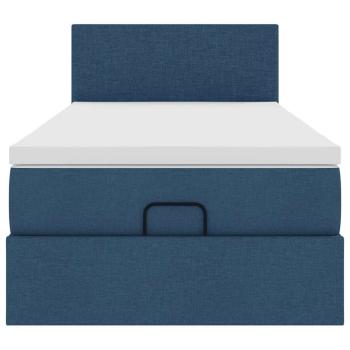 Ottoman-Bett mit Matratze Blau 80x200 cm Stoff