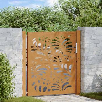 ARDEBO.de - Gartentor 105x105 cm Wetterfester Stahl Wellen-Design
