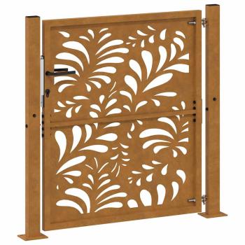 Gartentor 105x105 cm Wetterfester Stahl Wellen-Design