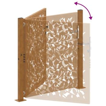 Gartentor 105x105 cm Wetterfester Stahl Wellen-Design