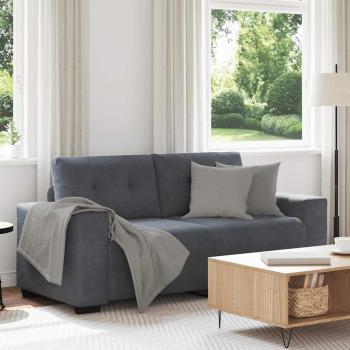 ARDEBO.de - Zweisitzer-Sofa Dunkelgrau 140 cm Samt
