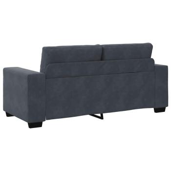 Zweisitzer-Sofa Dunkelgrau 140 cm Samt
