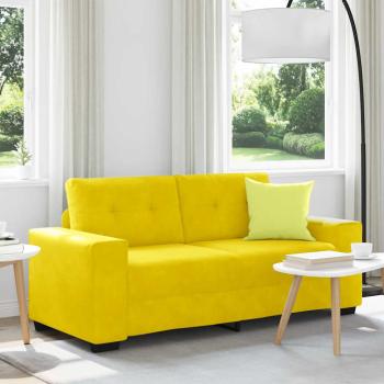 ARDEBO.de - Zweisitzer-Sofa Gelb 140 cm Samt