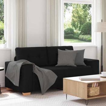 ARDEBO.de - Zweisitzer-Sofa Schwarz 140 cm Stoff