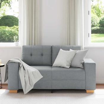 ARDEBO.de - Zweisitzer-Sofa Hellgrau 120 cm Stoff