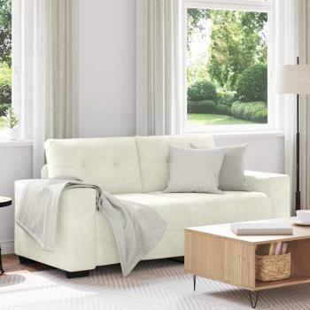 ARDEBO.de - Zweisitzer-Sofa Creme 140 cm Samt
