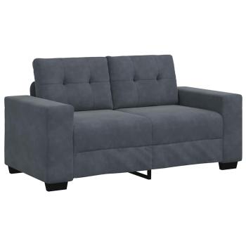 Zweisitzer-Sofa Dunkelgrau 120 cm Samt
