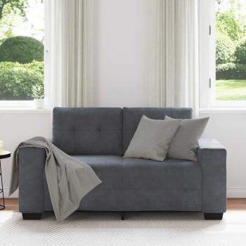 Zweisitzer-Sofa Dunkelgrau 120 cm Samt
