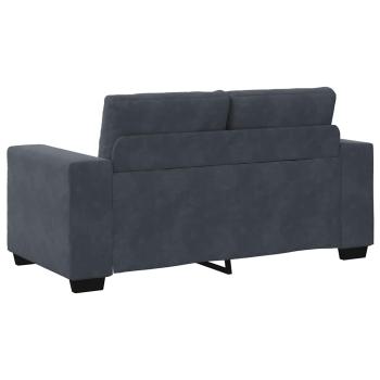 Zweisitzer-Sofa Dunkelgrau 120 cm Samt