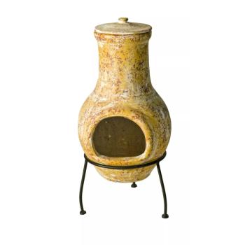 ARDEBO.de - RedFire Gartenkamin Tampico Gelb 31x31x68 cm Ton