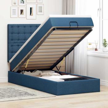 ARDEBO.de - Ottoman-Bett mit Matratze Blau 80x200 cm Stoff