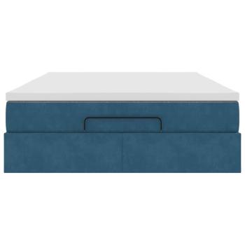 Ottoman-Bett mit Matratze Dunkelblau 140x200 cm Samt