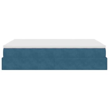 Ottoman-Bett mit Matratze Dunkelblau 140x200 cm Samt