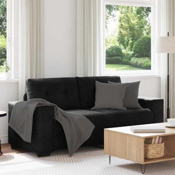 ARDEBO.de - Zweisitzer-Sofa Schwarz 140 cm Samt