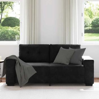 Zweisitzer-Sofa Schwarz 140 cm Samt