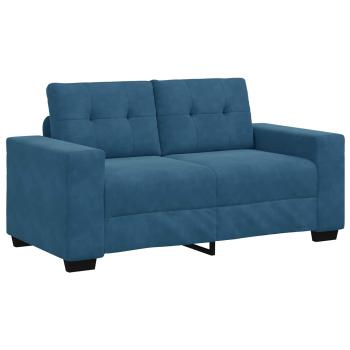 ARDEBO.de - Zweisitzer-Sofa Blau 120 cm Samt