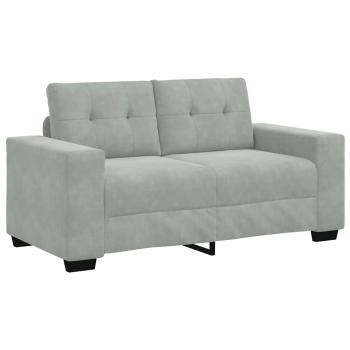 Zweisitzer-Sofa Hellgrau 120 cm Samt