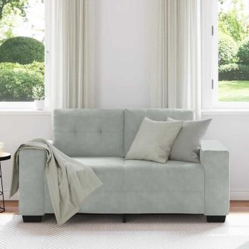 Zweisitzer-Sofa Hellgrau 120 cm Samt