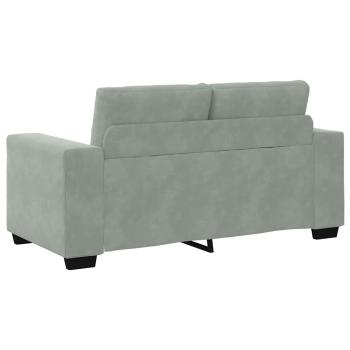 Zweisitzer-Sofa Hellgrau 120 cm Samt