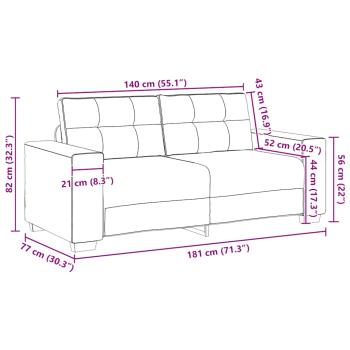 Zweisitzer-Sofa Blau 140 cm Samt