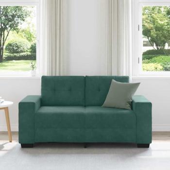 Zweisitzer-Sofa Dunkelgrün 120 cm Samt