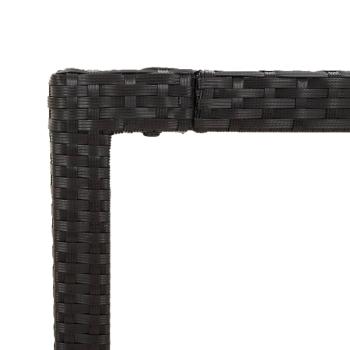 ARDEBO.de - 7-tlg. Garten-Essgruppe mit Kissen Schwarz Poly Rattan