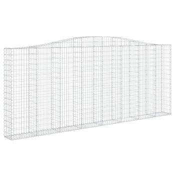 Gabionen mit Hochbogen 2 Stk. 400x30x160/180cm Verzinktes Eisen